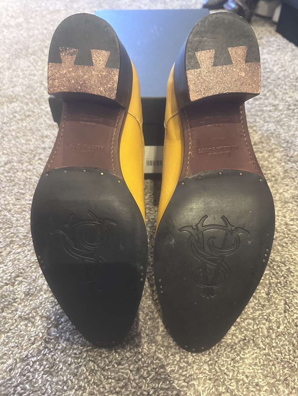 Angela Scott Yellow Leather Classic Lace-Up Oxford - Picture 5 of 8